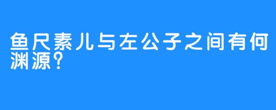 鱼尺素儿与左公子之间有何渊源？